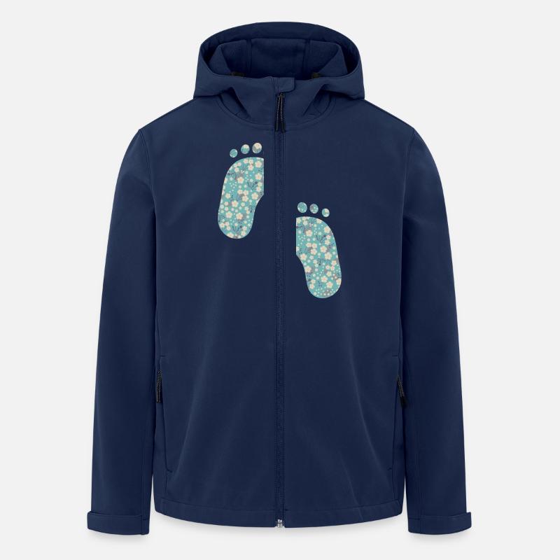 Liberty Fußabdrücke türkis - Recycelte Männer Softshell-Jacke von Stanley/Stella - Navy