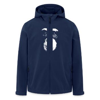 Schimpanse - Chimp - Chimpanzee - Recycelte Männer Softshell-Jacke von Stanley/Stella - Navy - Vorne - AI Model Male 185 light (185cm)
