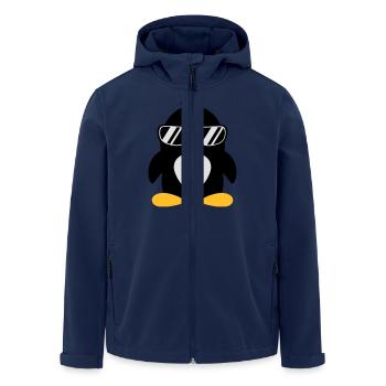 Cooler süßer Chef Pinguin Vogel mit Sonnenbrille - Recycelte Männer Softshell-Jacke von Stanley/Stella - Navy - Vorne - AI Model Male 185 light (185cm)