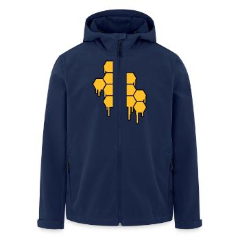 Honeycombs Pattern - Men’s Recycled Softshell Jacket by Stanley/Stella - navy - Front - AI Model Male 185 light (185cm)