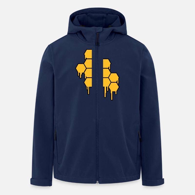 Honeycombs Pattern - Men’s Recycled Softshell Jacket by Stanley/Stella - navy