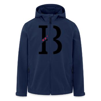 Capital lettre B avec des coeurs - Veste softshell homme en polyester recyclé Stanley/Stella - marine - Devant - AI Model Male 185 light (185cm)