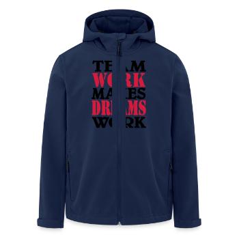 Team work makes dreams work - Men’s Recycled Softshell Jacket by Stanley/Stella - navy - Front - AI Model Male 185 light (185cm)