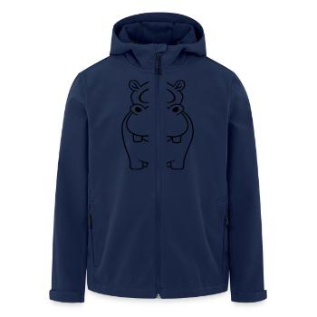 nilpferd klein dick suess niedlich comic - Recycelte Männer Softshell-Jacke von Stanley/Stella - Navy - Vorne - AI Model Male 185 light (185cm)
