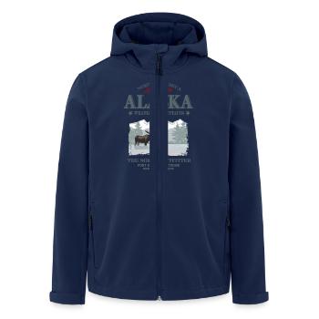 Alaska - Moose - Elch - Recycelte Männer Softshell-Jacke von Stanley/Stella - Navy - Vorne - AI Model Male 185 light (185cm)