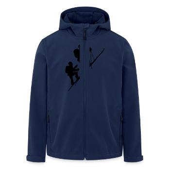 Zwei Skitourengeher am steilen Berghang - Recycelte Männer Softshell-Jacke von Stanley/Stella - Navy - Vorne - AI Model Male 185 light (185cm)