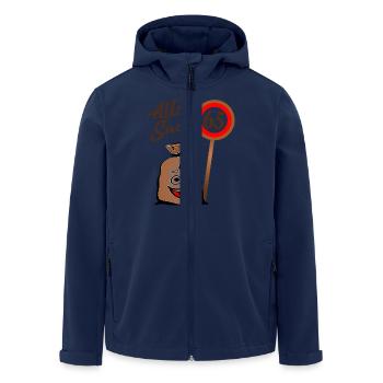 Alter Sack - 65. Geburtstag - 65 - Fünfundsechzig - Recycelte Männer Softshell-Jacke von Stanley/Stella - Navy - Vorne - AI Model Male 185 light (185cm)