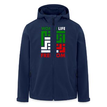 women life freedom Zan zendegi azadi - Recycelte Männer Softshell-Jacke von Stanley/Stella - Navy - Vorne - AI Model Male 185 light (185cm)