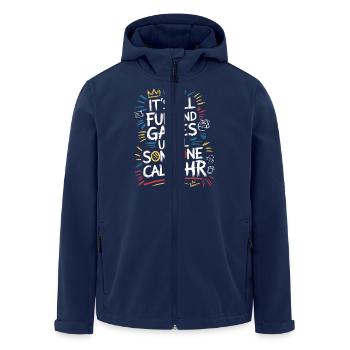 First fun, then human resources - Men’s Recycled Softshell Jacket by Stanley/Stella - navy - Front - AI Model Male 185 light (185cm)