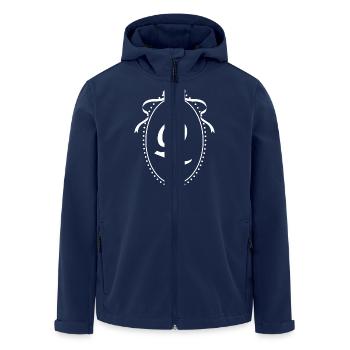 Letter q vintage ribbon - gift idea - Men’s Recycled Softshell Jacket by Stanley/Stella - navy - Front - AI Model Male 185 light (185cm)