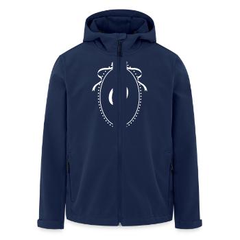 Lettre o ruban vintage - idée cadeau - Veste softshell homme en polyester recyclé Stanley/Stella - marine - Devant - AI Model Male 185 light (185cm)