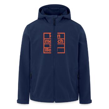 kein mensch ist illegal orange - Recycelte Männer Softshell-Jacke von Stanley/Stella - Navy - Vorne - AI Model Male 185 light (185cm)