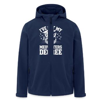 Funny cat design for academics - Men’s Recycled Softshell Jacket by Stanley/Stella - navy - Front - AI Model Male 185 light (185cm)