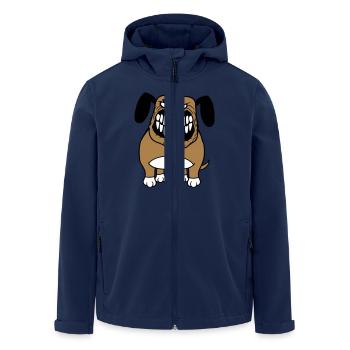Dog Monster Nasty Teeth Grin Smile - Men’s Recycled Softshell Jacket by Stanley/Stella - navy - Front - AI Model Male 185 light (185cm)