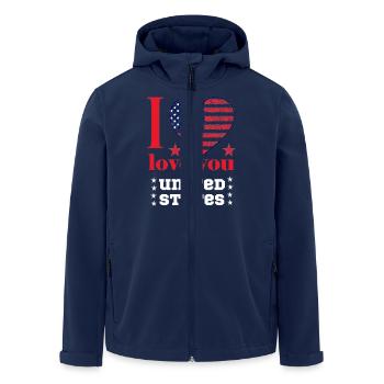 T-shirt I LOVE YOU UNITED STATES 2025 - Veste softshell homme en polyester recyclé Stanley/Stella - marine - Devant - AI Model Male 185 light (185cm)