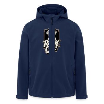 Labrador Retriever Dog - Rock on - Men’s Recycled Softshell Jacket by Stanley/Stella - navy - Front - AI Model Male 185 light (185cm)