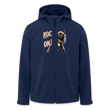 Cat - Rock on - Men’s Recycled Softshell Jacket by Stanley/Stella - navy - Front - AI Model Male 185 light (185cm)