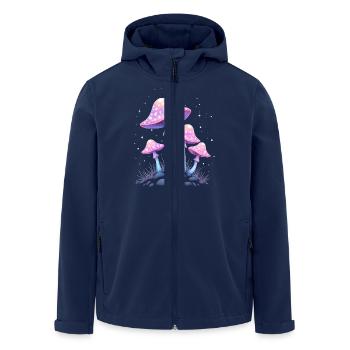 Magic Mushrooms - Mystical Forest Art - Men’s Recycled Softshell Jacket by Stanley/Stella - navy - Front - AI Model Male 185 light (185cm)