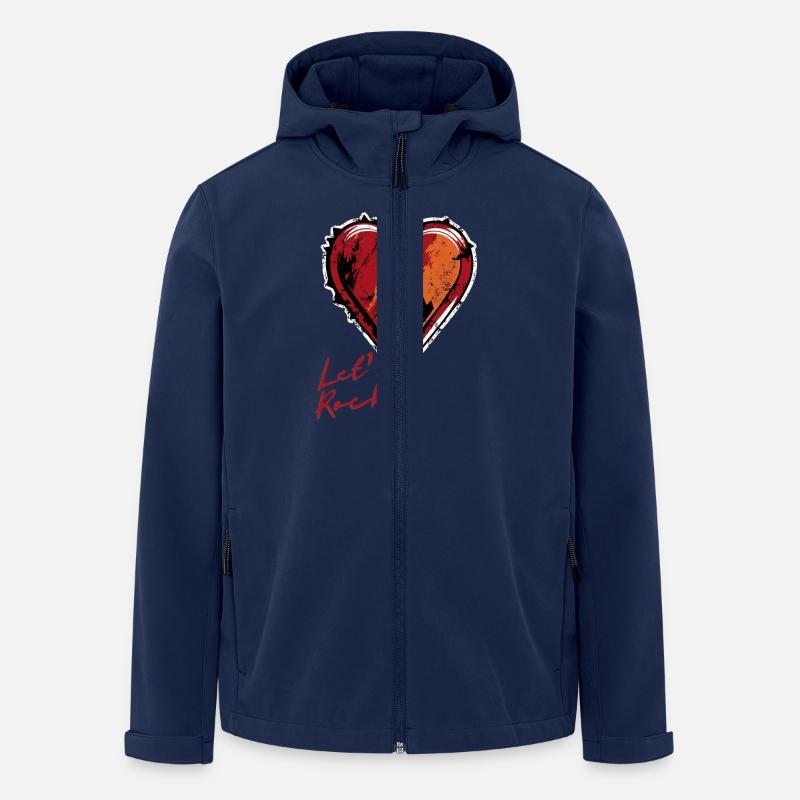 Herz - Lets Rock - Valentinstag und Freundschaft - Recycelte Männer Softshell-Jacke von Stanley/Stella - Navy