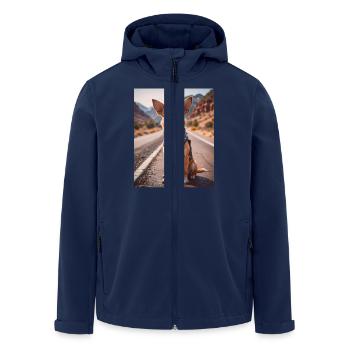 super cute dogs fashion victims Chihuahua biker - Men’s Recycled Softshell Jacket by Stanley/Stella - navy - Front - AI Model Male 185 light (185cm)