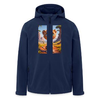 super cute african animals– Cheetah - Men’s Recycled Softshell Jacket by Stanley/Stella - navy - Front - AI Model Male 185 light (185cm)