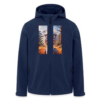 super cute african animals– Secretary Bird - Men’s Recycled Softshell Jacket by Stanley/Stella - navy - Front - AI Model Male 185 light (185cm)