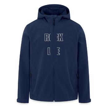 No Rock No Life - Coole Sprüche - Recycelte Männer Softshell-Jacke von Stanley/Stella - Navy - Vorne - AI Model Male 185 light (185cm)