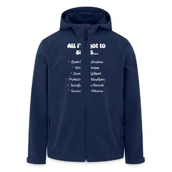 Mystisch lustiger Spruch - weiß - Recycelte Männer Softshell-Jacke von Stanley/Stella - Navy - Vorne - AI Model Male 185 light (185cm)
