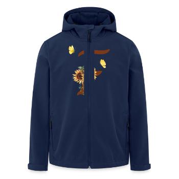 Letter f sunflower butterfly - Men’s Recycled Softshell Jacket by Stanley/Stella - navy - Front - AI Model Male 185 light (185cm)