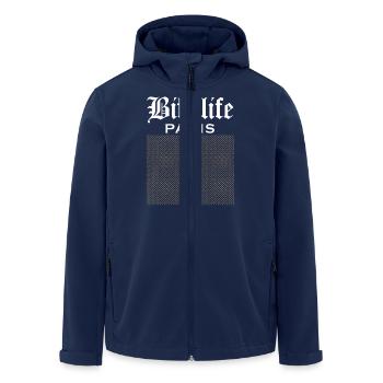 TheRealBikelife Paris Monogramme - Veste softshell homme en polyester recyclé Stanley/Stella - marine - Devant - AI Model Male 185 light (185cm)