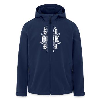 Good People Drink Good Beer - Men’s Recycled Softshell Jacket by Stanley/Stella - navy - Front - AI Model Male 185 light (185cm)