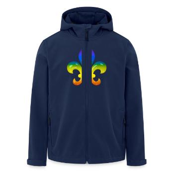 Fleur de Lys aux couleurs de l’arc-en-ciel - Veste softshell homme en polyester recyclé Stanley/Stella - marine - Devant - AI Model Male 185 light (185cm)