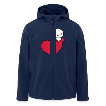 Duck Sitting On Big Heart Valentine's Day Love Sweet - Men’s Recycled Softshell Jacket by Stanley/Stella - navy - Front - AI Model Male 185 light (185cm)