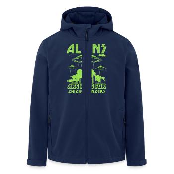 Aliens Are Here For Chicken Fingers UFO City - Men’s Recycled Softshell Jacket by Stanley/Stella - navy - Front - AI Model Male 185 light (185cm)