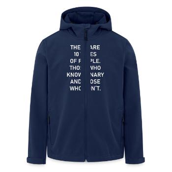 Il y a 10 types de personnes : Ceux qui connaissent le binaire - Veste softshell homme en polyester recyclé Stanley/Stella - marine - Devant - AI Model Male 185 light (185cm)