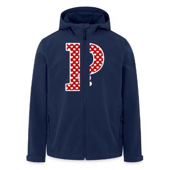 Buchstabe p Herz - Recycelte Männer Softshell-Jacke von Stanley/Stella - Navy - Vorne - AI Model Male 185 light (185cm)