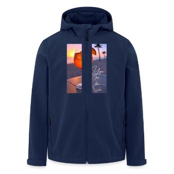 Un Aperoli par jour... - Veste softshell homme en polyester recyclé Stanley/Stella - marine - Devant - AI Model Male 185 light (185cm)