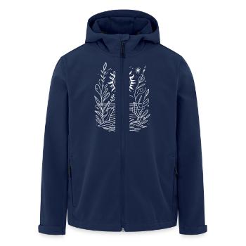 Sun with friendly face surrounded by waves - Men’s Recycled Softshell Jacket by Stanley/Stella - navy - Front - AI Model Male 185 light (185cm)