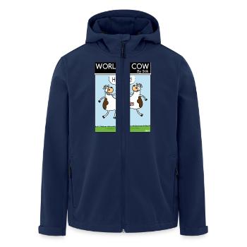 HI FOUR! - Veste softshell homme en polyester recyclé Stanley/Stella - marine - Devant - AI Model Male 185 light (185cm)