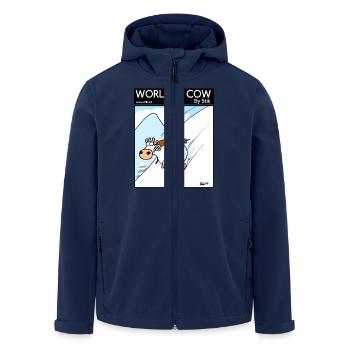 World of Cow ski - Veste softshell homme en polyester recyclé Stanley/Stella - marine - Devant - AI Model Male 185 light (185cm)
