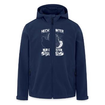 Angeln - Hecht Hunter - Recycelte Männer Softshell-Jacke von Stanley/Stella - Navy - Vorne - AI Model Male 185 light (185cm)