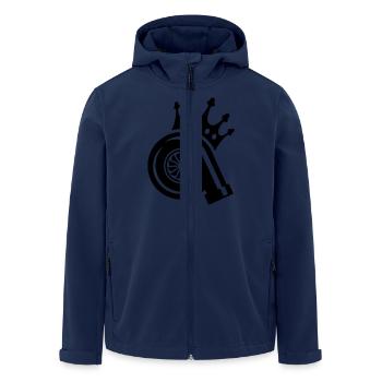 BOOST KING - Men’s Recycled Softshell Jacket by Stanley/Stella - navy - Front - AI Model Male 185 light (185cm)