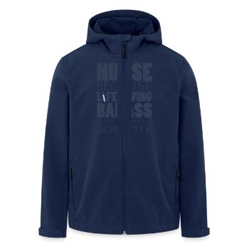Nurse: Nurse because life saving Badass - Men’s Recycled Softshell Jacket by Stanley/Stella - navy - Front - AI Model Male 185 light (185cm)