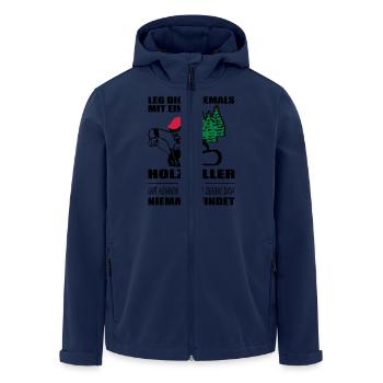 Holzfäller mit Motorsäge - Recycelte Männer Softshell-Jacke von Stanley/Stella - Navy - Vorne - AI Model Male 185 light (185cm)