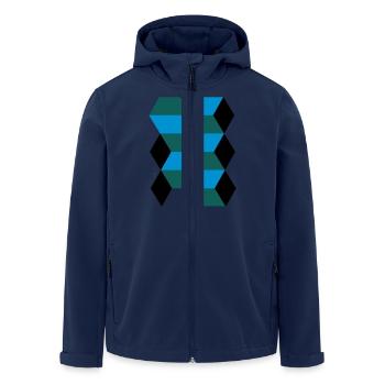 3D Muster Cubes - Recycelte Männer Softshell-Jacke von Stanley/Stella - Navy - Vorne - AI Model Male 185 light (185cm)