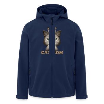KEEP CALM I'M CAT MOM - Men’s Recycled Softshell Jacket by Stanley/Stella - navy - Front - AI Model Male 185 light (185cm)
