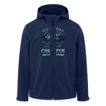 Philipper 4,13 - Recycelte Männer Softshell-Jacke von Stanley/Stella - Navy - Vorne - AI Model Male 185 light (185cm)