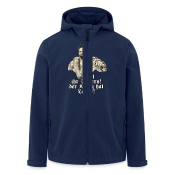 Sauft ihr Bauern - Koenig Ludwig mit Bier - - Recycelte Männer Softshell-Jacke von Stanley/Stella - Navy - Vorne - AI Model Male 185 light (185cm)