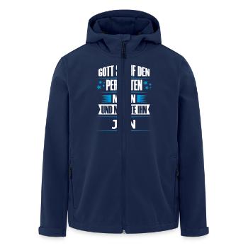 JAN - Recycelte Männer Softshell-Jacke von Stanley/Stella - Navy - Vorne - AI Model Male 185 light (185cm)