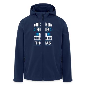 THOMAS - Recycelte Männer Softshell-Jacke von Stanley/Stella - Navy - Vorne - AI Model Male 185 light (185cm)